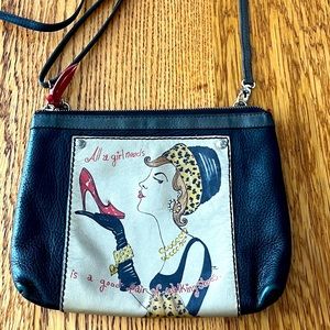 Brighton “All a Girl Needs is a Good Pair of Walking Shoes” crossbody bag